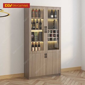 Tủ Rượu Gỗ Công Nghiệp 2 Tầng Hiện Đại Cho Phòng Khách