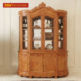 Tủ Rượu Gỗ Gõ Đỏ Cao Cấp Cong Đẹp Giá Tốt