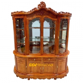 Tủ Rượu Gỗ Hương Đá Thiết Kế Đỉnh Cong Kiểu Cổ Điển Đẹp