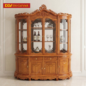 Tủ Rượu Gỗ Hương Đá Thiết Kế Đỉnh Cong Kiểu Cổ Điển Đẹp