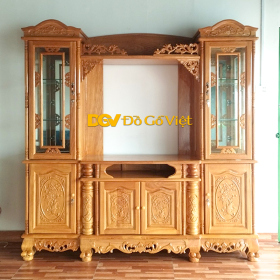 Tủ Rượu Gỗ Kết Hợp Bàn Thờ Gia Tiên Cổng Ngọ Môn Đẹp Cổ Điển