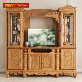 Tủ Rượu Gỗ Kết Hợp Bàn Thờ Gia Tiên Cổng Ngọ Môn Đẹp Cổ Điển