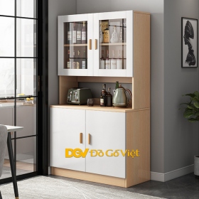 Tủ Rượu Gỗ MDF Lõi Xanh Chống Ẩm Màu Sồi Phối Trắng Đẹp Rẻ