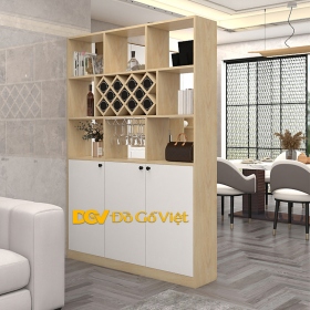 Tủ Rượu Kết Hợp Vách Ngăn Phòng Khách Cho Căn Hộ Đẹp