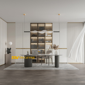 Tủ Sách Màu Trắng Phòng Làm Việc Tại Gia Đẹp