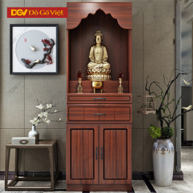 Tủ Thờ 2 Tầng Gỗ Tự Nhiên Màu Nâu Hiện Đại Bền Đẹp