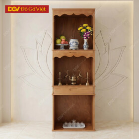 Tủ Thờ 3 Tầng Gỗ Sồi Nâu Hiện Đại Giá Tốt Cho Chung Cư