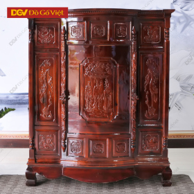 Tủ Thờ 4 Chân Gỗ Tràm 1m2 Màu Nâu Cánh Gián Giá Rẻ