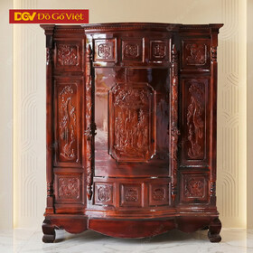 Tủ Thờ 4 Chân Gỗ Tràm 1m2 Màu Nâu Cánh Gián Giá Rẻ