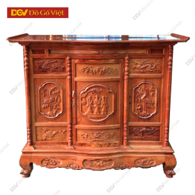 Tủ Thờ Cao Cấp Gỗ Hương Đá Chạm Phúc Lộc Thọ 1m53 Đẹp Giá Rẻ