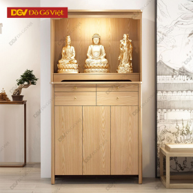 Tủ Thờ Đứng Gỗ Tự Nhiên Màu Vàng Sồi Căn Hộ Hiện Đại
