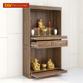 Tủ Thờ Gia Tiên Gỗ Óc Chó Giật Cấp Phân Tầng Lưu Trữ Lớn