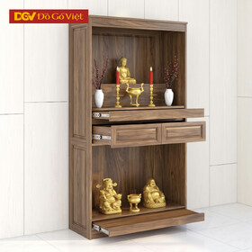 Tủ Thờ Gia Tiên Gỗ Óc Chó Giật Cấp Phân Tầng Lưu Trữ Lớn