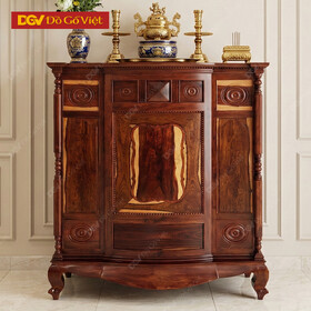 Tủ Thờ Gỗ Cẩm Lai 4 Chân Vân Đẹp Kiểu Dáng Trang Nhã