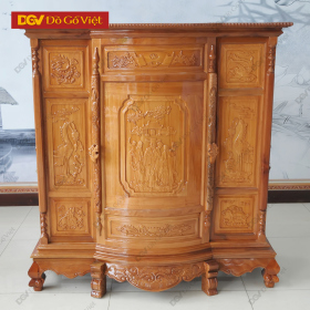 Tủ Thờ Gỗ Căm Xe Chạm Tam Đa 1m4 Đẹp Giá Rẻ