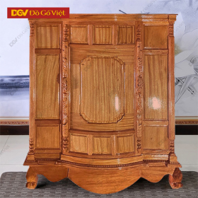 Tủ Thờ Gõ Đỏ Bụng Phệ Nhỏ 4 Chân Trơn Đẹp Giá Rẻ