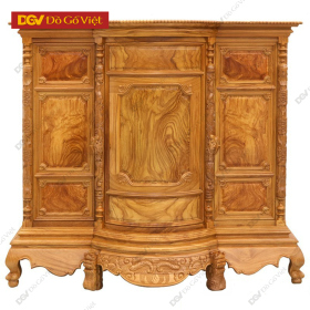 Tủ Thờ Gỗ Gõ Đỏ Bụng Phệ 8 Chân Trơn 1m75