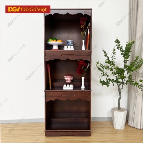 Tủ Thờ Gỗ Sồi Màu Óc Chó Hiện Đại Cho Chung Cư Đẹp Giá Rẻ