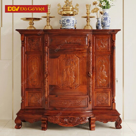 Tủ Thờ Gỗ Tràm Chạm Tam Đa Cổ Điển Đẹp Giá Bình Dân