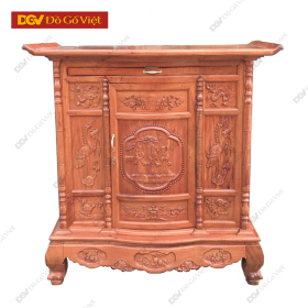 Tủ Thờ Hương Đá Nhỏ Bụng Phệ Chạm Tam Đa 1m27 Đẹp Giá Rẻ