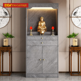 Tủ Thờ Phật 2 Tầng Gỗ MDF Lõi Xanh Màu Xám Đẹp Rẻ