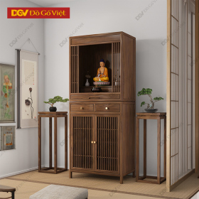 Tủ Thờ Phật Nan Dọc Cánh Mở Cho Phòng Thờ Gia Tiên