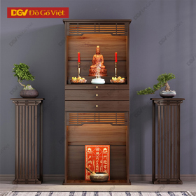 Tủ Thờ Phật Và Gia Tiên Khung Gỗ Chuẩn Lỗ Ban Phong Thủy