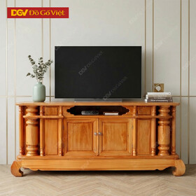 Tủ Tivi Gỗ Gõ Đỏ Kiểu Trụ Cổ Điển Bằng Đẹp Sang Trọng