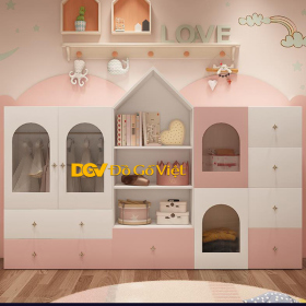 Tủ Treo Áo Quần Tạo Hình Lâu Đài Ngộ Nghĩnh Cho Trẻ