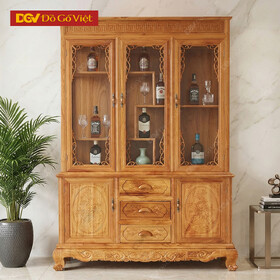 Tủ Trưng Bày Rượu Gỗ Gõ Đỏ Cao Cấp Đẹp Giá Rẻ