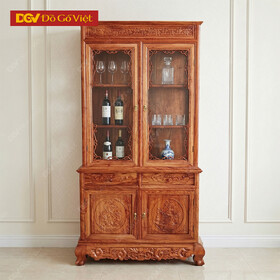 Tủ Trưng Rượu và Ly Nhỏ Gỗ Hương Đá Đẹp Giá Rẻ