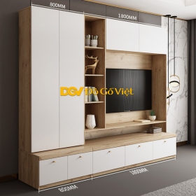 Tủ Tường Để Tivi Phòng Khách Kèm Kệ Trang Trí Đẹp Hiện Đại