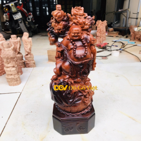 Tượng Di Lặc Chạm Tài Lộc Kiểu Cổ Điển Tinh Tế