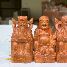Tượng Gỗ Cầu Tài Ông Thần Tài Ông Địa Để Bàn Doanh Nhân