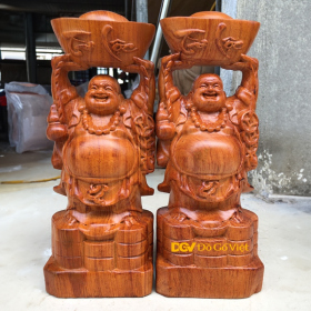 Tượng Gỗ Phong Thủy Di Lặc Dâng Bát Vàng Đẹp Giá Rẻ